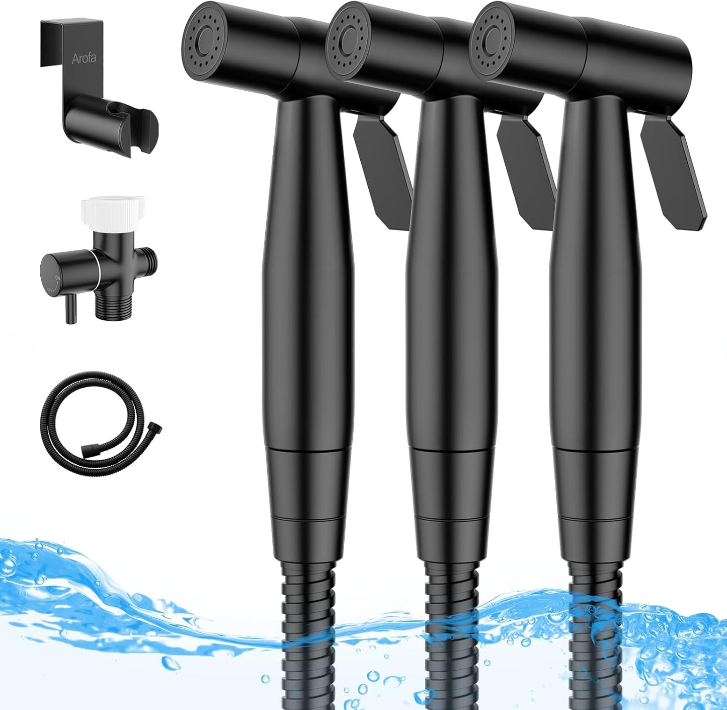 Arofa Handheld Toilet Bidet Sprayer for Toilet-Adjustable Water Pressure Control with Bidet Hose for Feminine Wash, Stainless Steel Brushed Nickel Bidet Faucet Cloth Diaper for Baby Wash