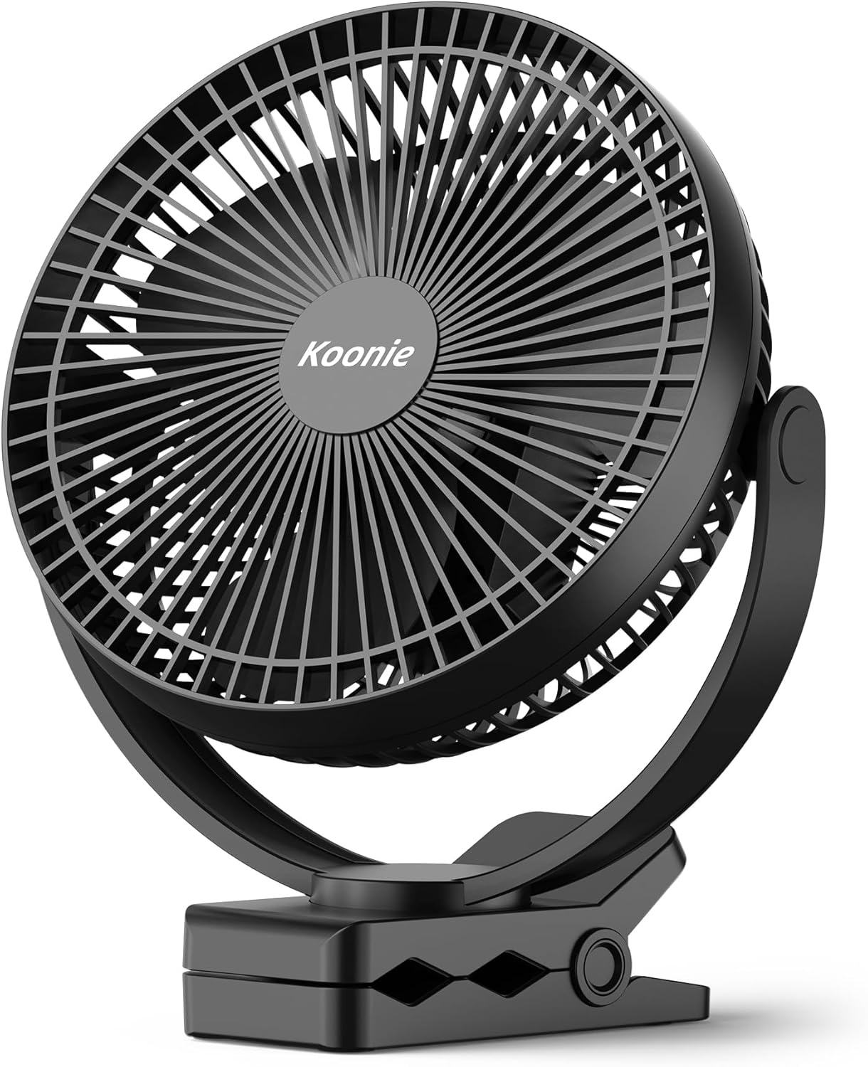 Koonie 10000mAh Battery Operated Misting Fan with Clip, Portable 8'' Mist Fan for Desk with Max. 48 Hours Runtime, 3Speeds, 2 Spray Modes, 200ML Tank for Golf Cart Home Office Travel Camping Stroller