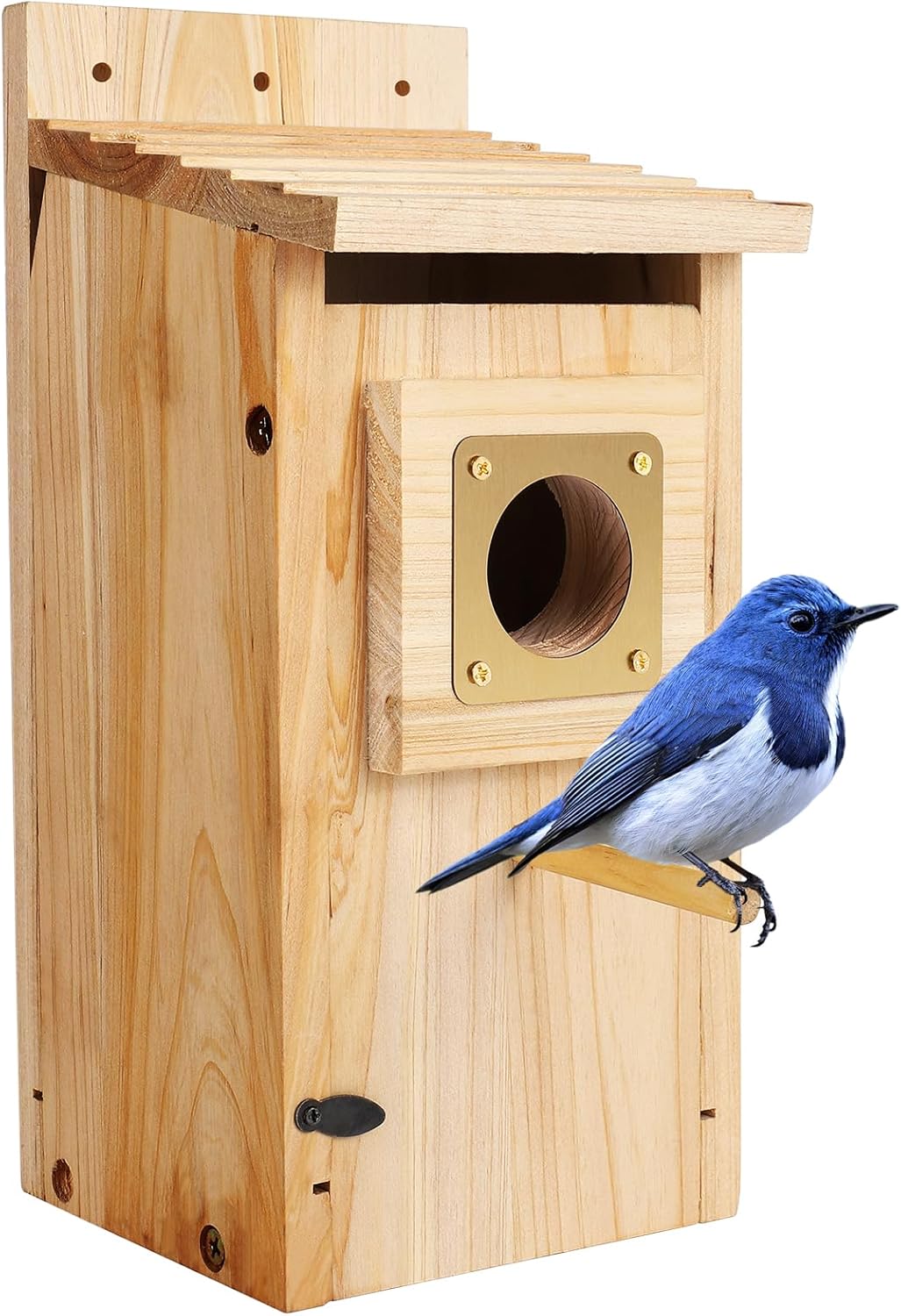 Bird Houses for Outside 2Pack with Copper Guard,Thicken Wooden Bluebird House Clearance Garden Country Cottages, Nesting Box for Finch Swallow Wren Chickadee Wild Bird Supplies, Easy to Assemble