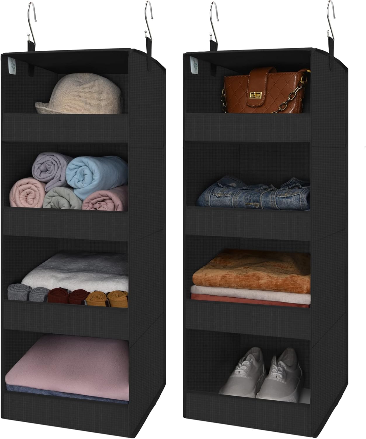 GRANNY SAYS 3-Shelf Hanging Closet Organizer and Storage, Collapsible Hanging Closet Shelves, Hanging Organizer for Closet & RV, Gray, 29 ½" H X 12" W X 12" D, 1-Pack