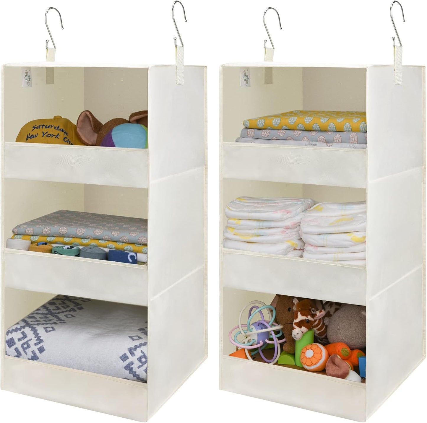GRANNY SAYS 3-Shelf Hanging Closet Organizer and Storage, Collapsible Hanging Closet Shelves, Hanging Organizer for Closet & RV, Gray, 29 ½" H X 12" W X 12" D, 1-Pack