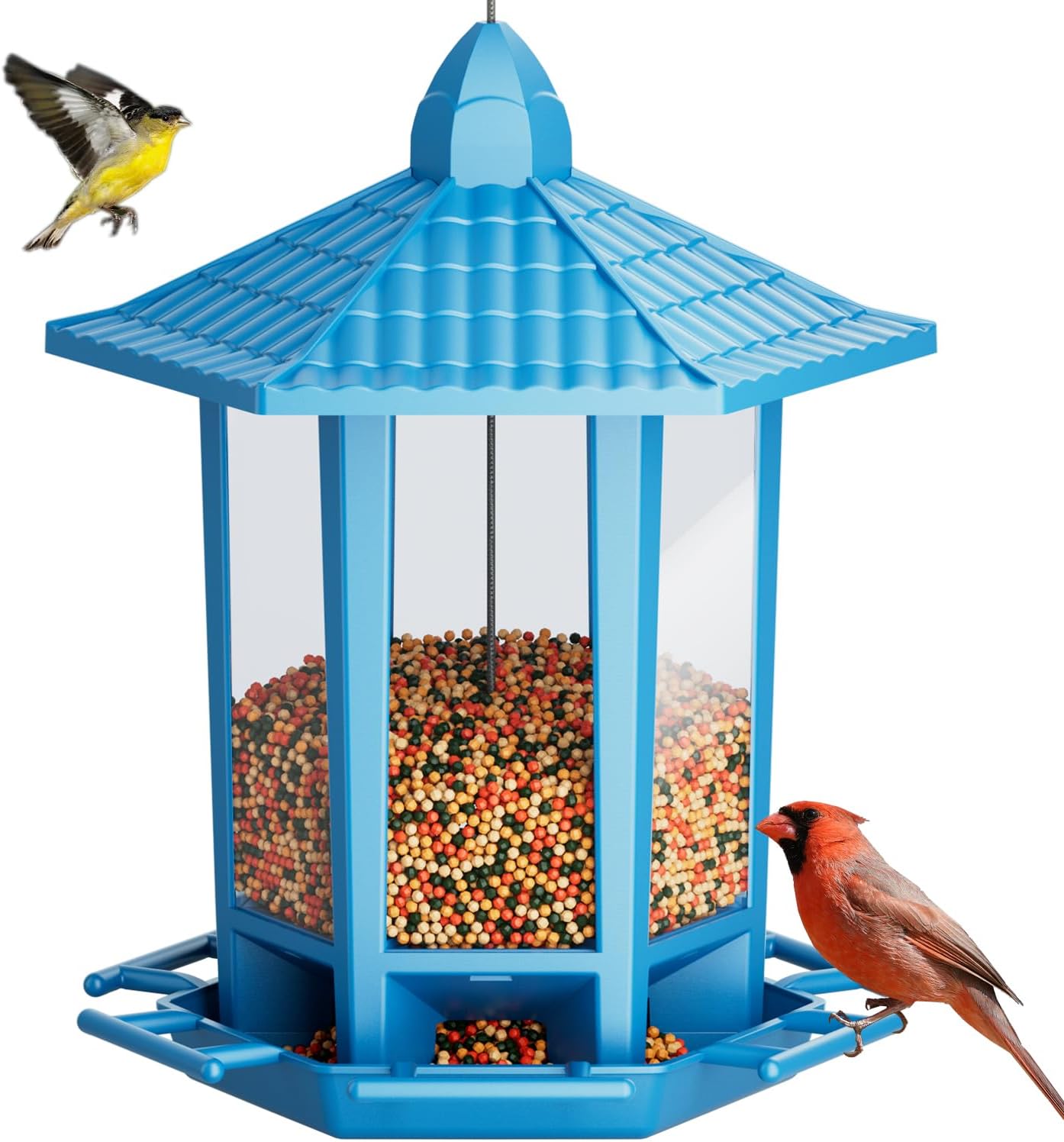 Birdream 2 Pack Bird Feeders for Outdoor Hanging, Retro Pagoda Design Fun Installation Bird Feeder, Attracting Wild Birds Chickadees Goldfinches Cardinals Finches and Sparrows