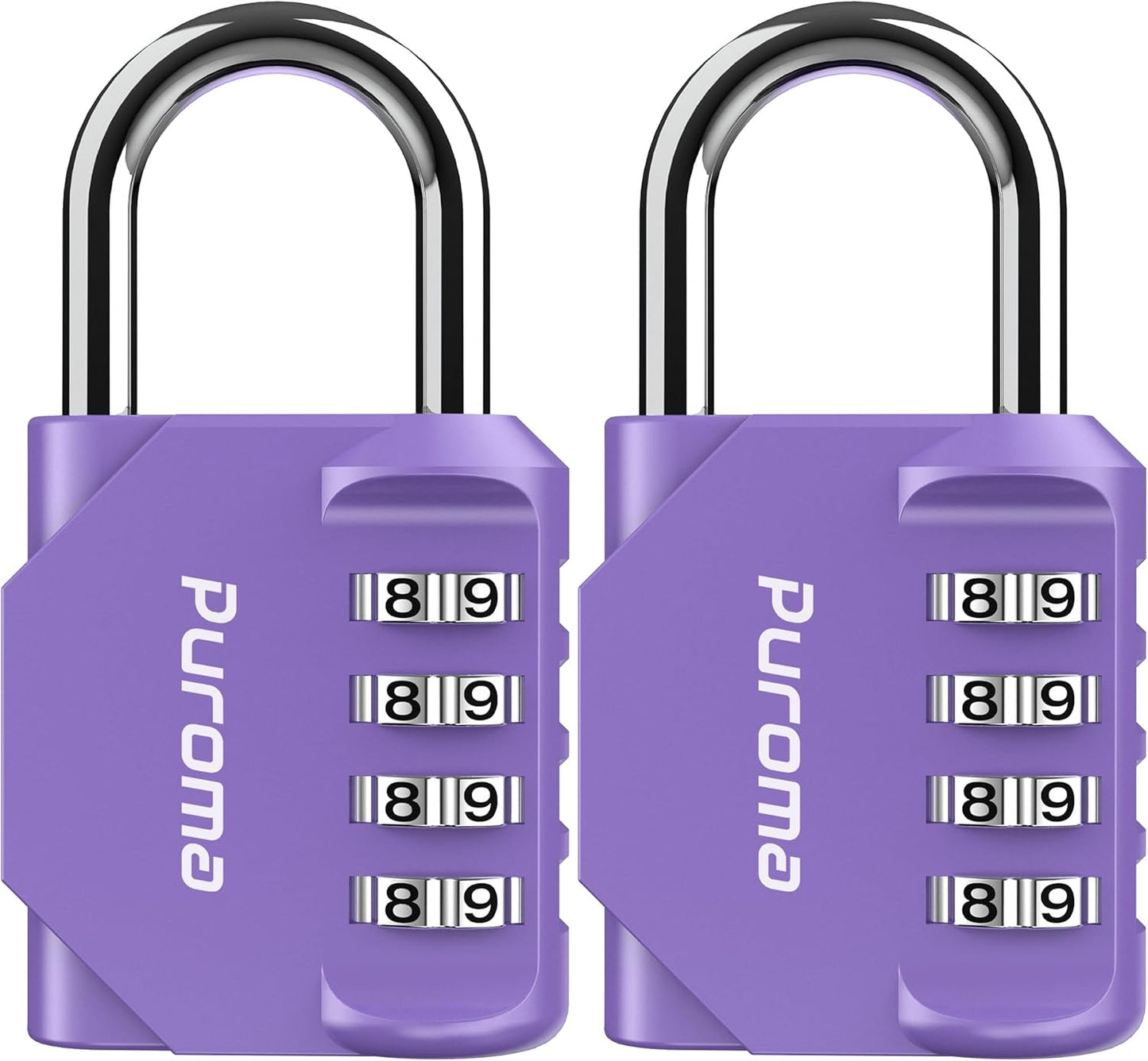 Puroma 2 Pack Combination Lock for Locker 4 Digit Outdoor Waterproof Padlock for School, Gym, Sports, Fence, Toolbox, Gate, Case, Outdoor, Hasp Storage (Black)