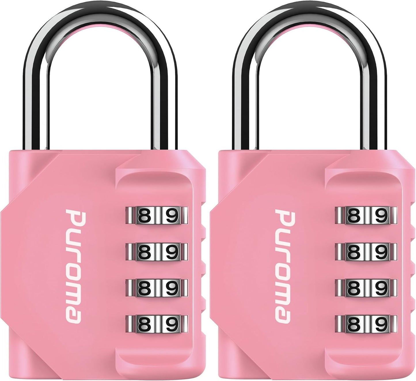 Puroma 2 Pack Combination Lock for Locker 4 Digit Outdoor Waterproof Padlock for School, Gym, Sports, Fence, Toolbox, Gate, Case, Outdoor, Hasp Storage (Black)