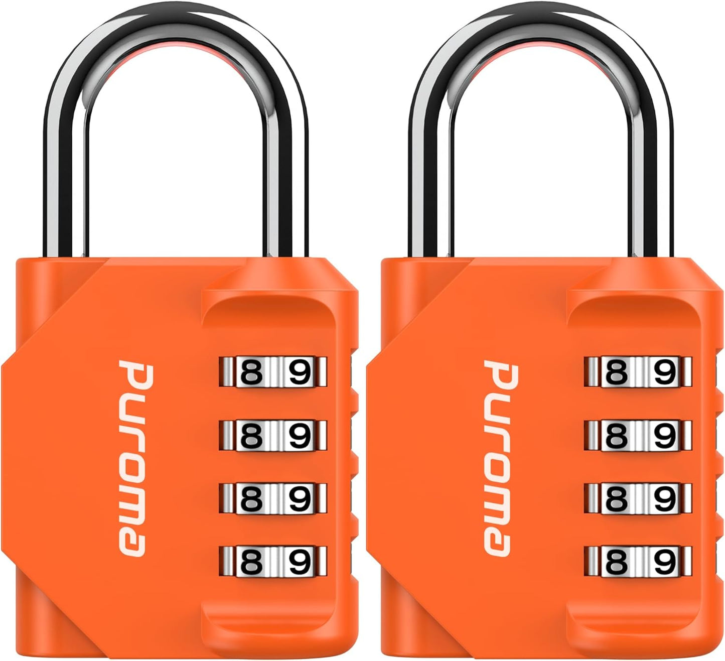 Puroma 2 Pack Combination Lock for Locker 4 Digit Outdoor Waterproof Padlock for School, Gym, Sports, Fence, Toolbox, Gate, Case, Outdoor, Hasp Storage (Black)