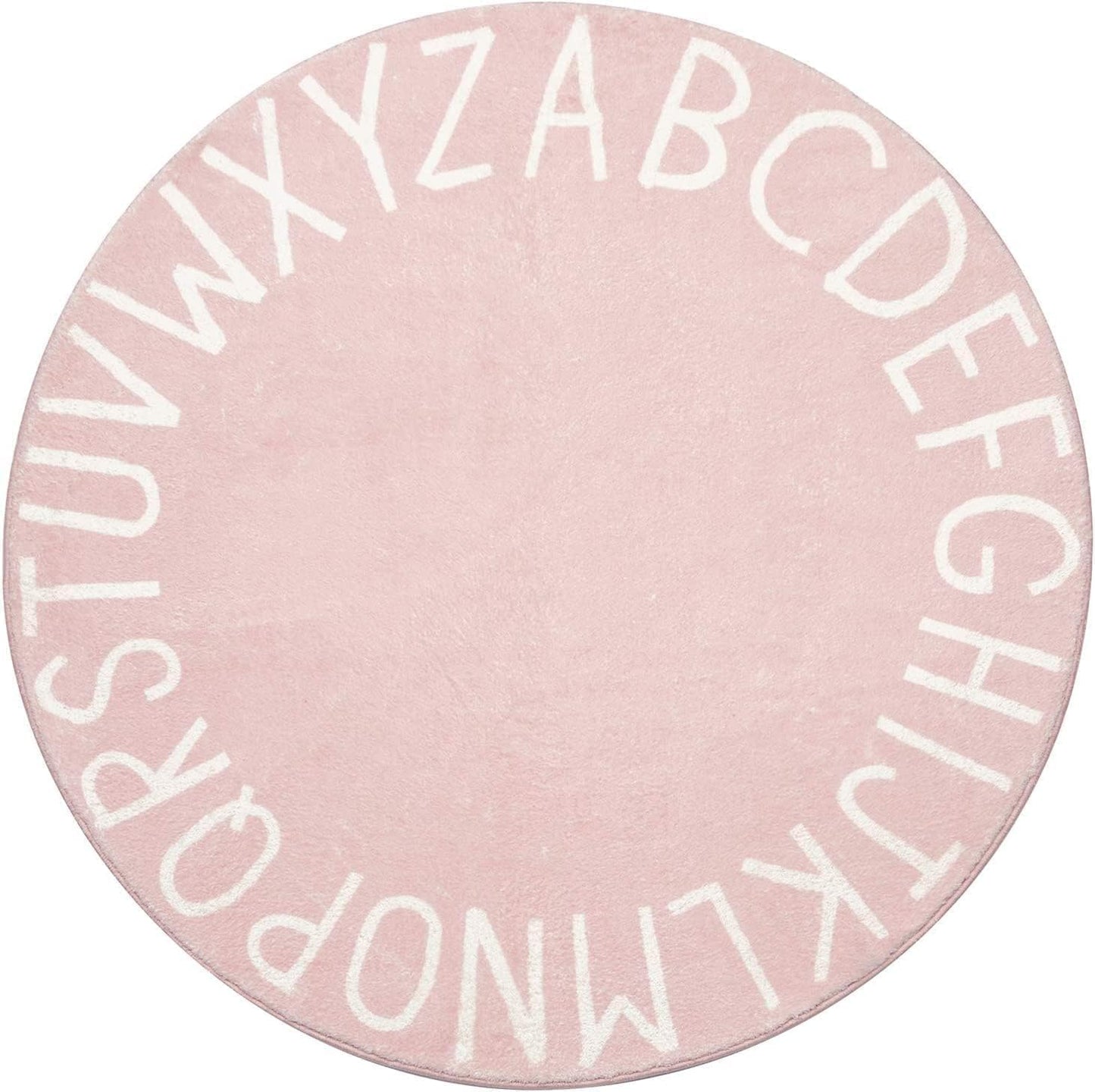 Topotdor Rainbow Round Kids Play Rug Alphabet Nursery Area Rug Extra Large Soft Crawling Play Mat for Children Toddlers Bedroom (40 inch, Multi Color)