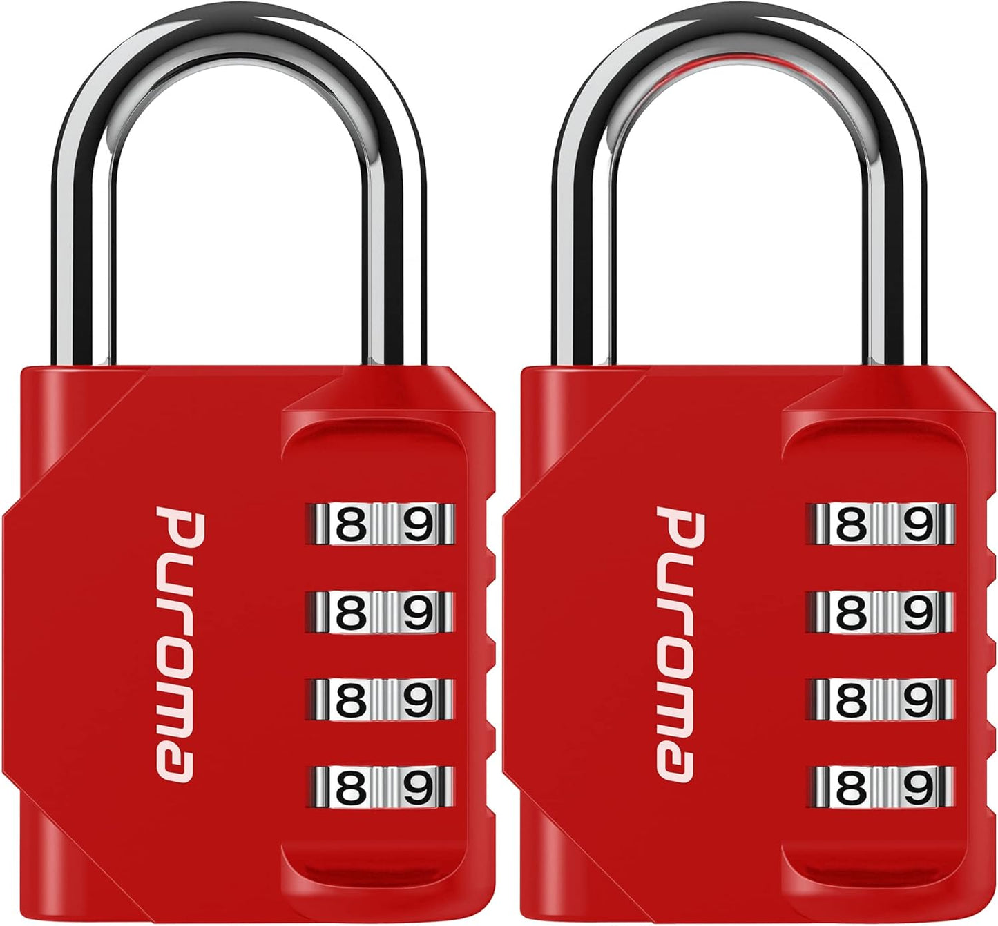 Puroma 2 Pack Combination Lock for Locker 4 Digit Outdoor Waterproof Padlock for School, Gym, Sports, Fence, Toolbox, Gate, Case, Outdoor, Hasp Storage (Black)