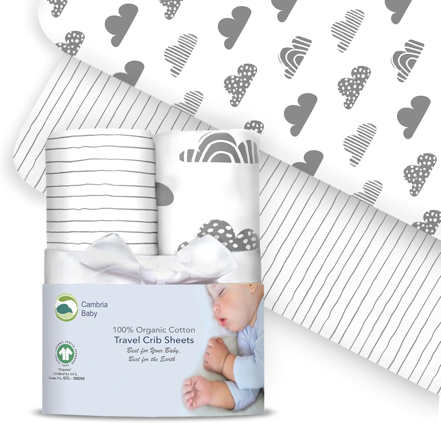 100% Organic Cotton Fitted Sheets Fit and are Compatible with Graco Pack n Play, Babyletto, Pamo Babe, Hiccapop, Dream on Me, Evenflo, Baby Trend Portable/Mini Crib/Playards. 2 Pk