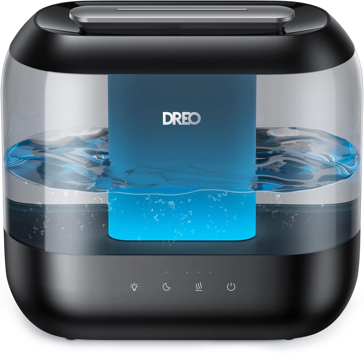 Dreo Humidifiers for Bedroom, 4L Top Fill for Large Room, 36H Runtime, 28 dB Quiet Supersized Cool Mist Air Humidifier for Baby Nursery, Plants, Indoor, Night Light, Easy to Clean & Fill, Blue
