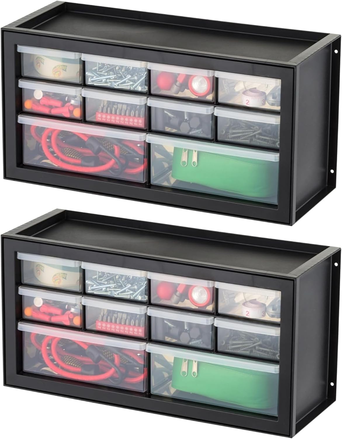 IRIS USA Small Parts Storage, Made in USA, Cabinet, 44-Drawer Organizer for Screws, Nuts, Bolts, Electronics, Hardware, Beads, Crafts, Building Bricks, Stackable Garage Storage – Black
