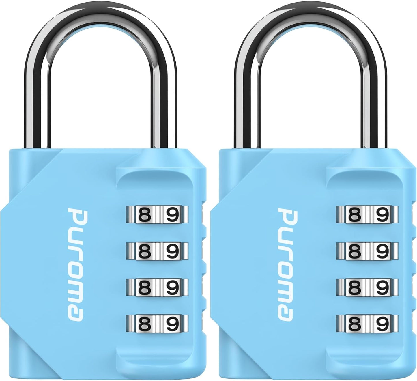 Puroma 2 Pack Combination Lock for Locker 4 Digit Outdoor Waterproof Padlock for School, Gym, Sports, Fence, Toolbox, Gate, Case, Outdoor, Hasp Storage (Black)