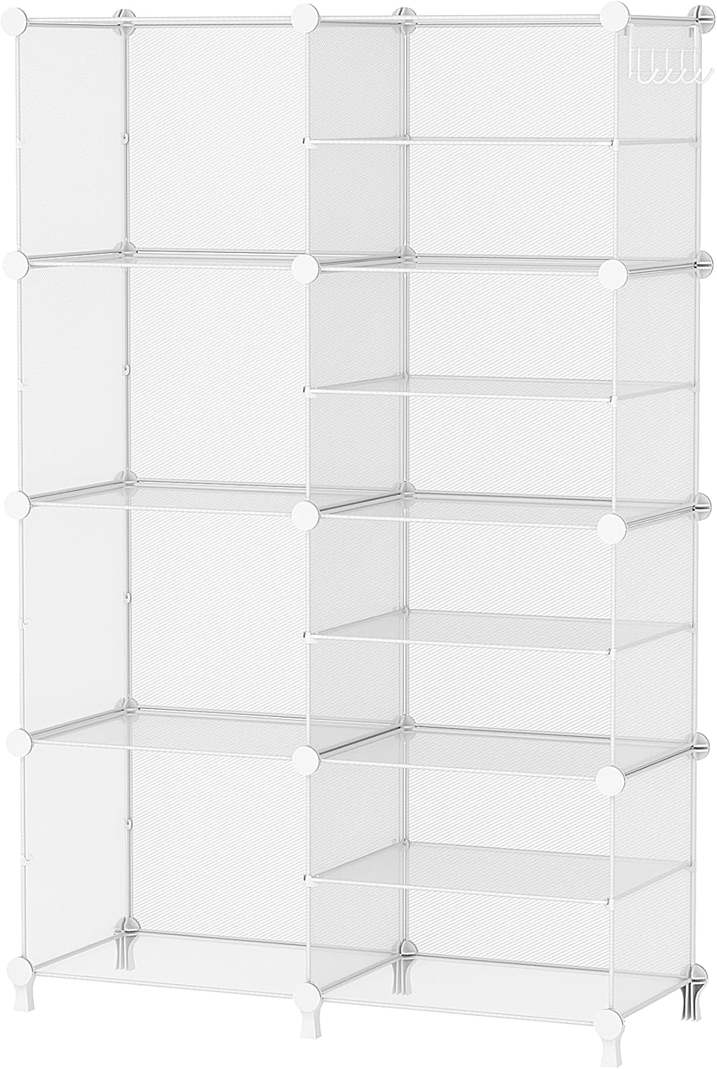 AWTATOS Closet Organizer 8 Cube Storage Shelves Closet Clothes Organizers and Storage Stackable Cubby Shelving for Closet Bedroom Living Room Office White