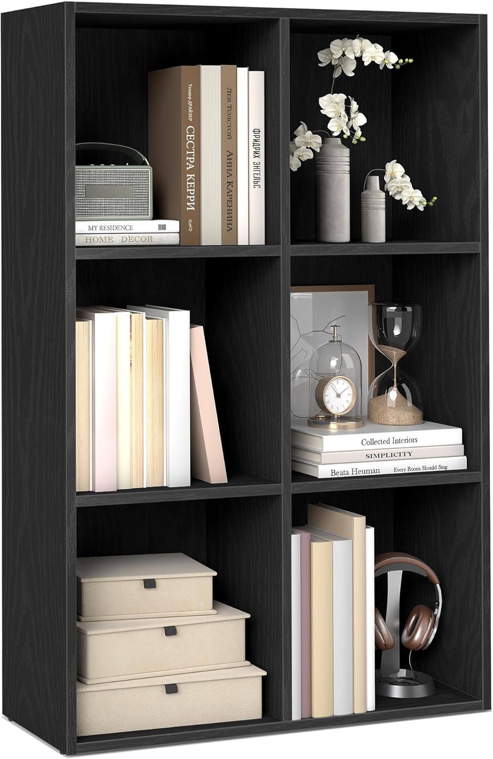 VASAGLE Bookcase, Bookshelf, Freestanding Storage Unit, 8 Open Compartments, Used Horizontally, Vertically, Upside Down, 11 x 35.4 x 39.4 Inches, for Living Room, Study, Office, Cloud White ULBC55WT
