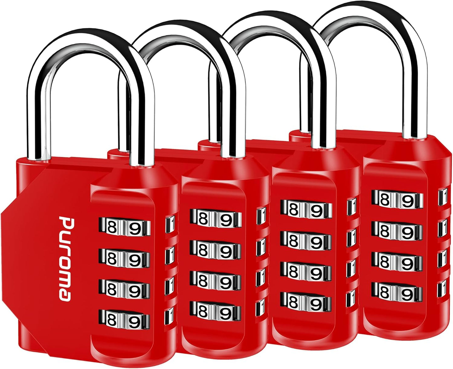 Puroma 2 Pack Combination Lock for Locker 4 Digit Outdoor Waterproof Padlock for School, Gym, Sports, Fence, Toolbox, Gate, Case, Outdoor, Hasp Storage (Black)