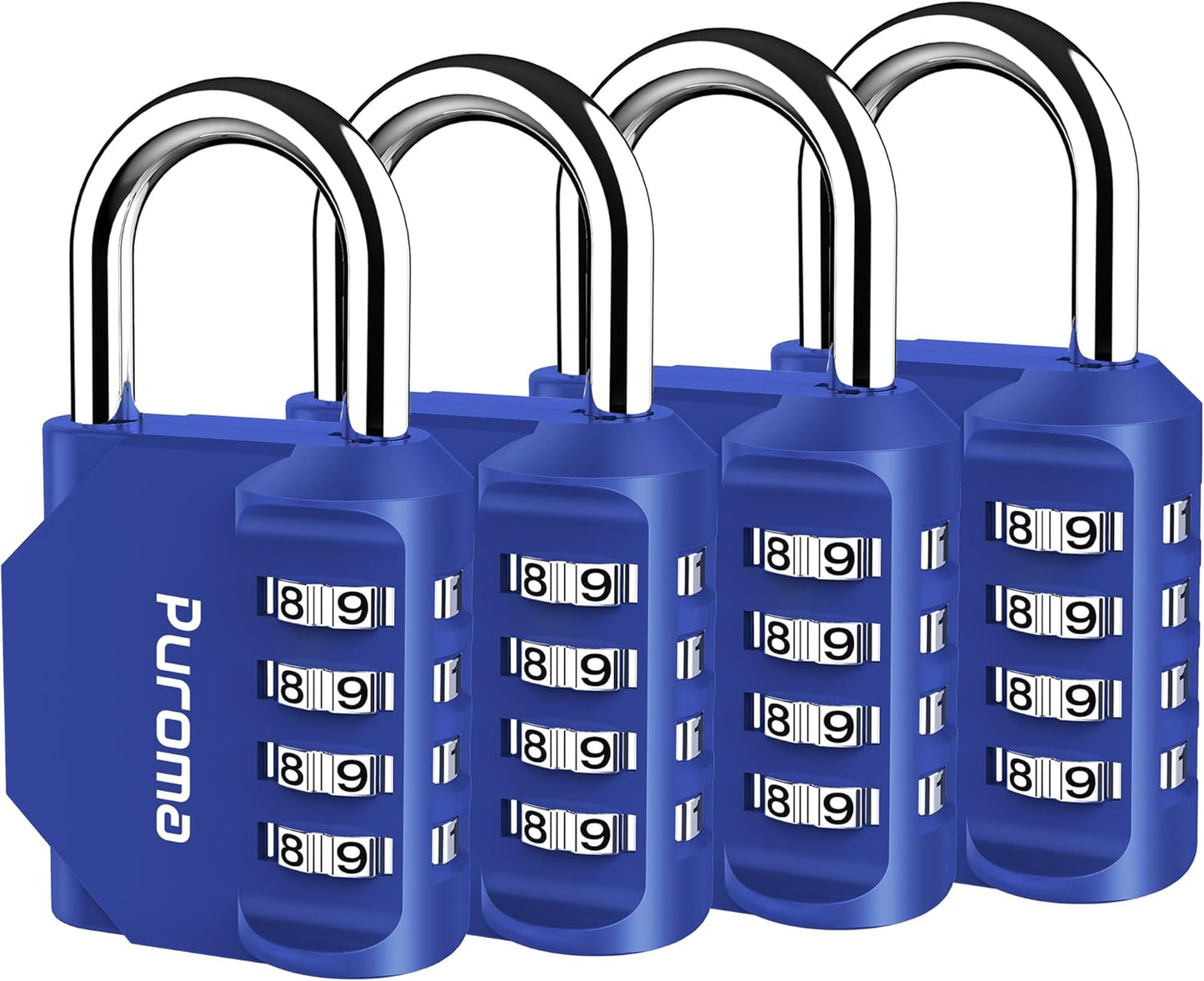 Puroma 2 Pack Combination Lock for Locker 4 Digit Outdoor Waterproof Padlock for School, Gym, Sports, Fence, Toolbox, Gate, Case, Outdoor, Hasp Storage (Black)