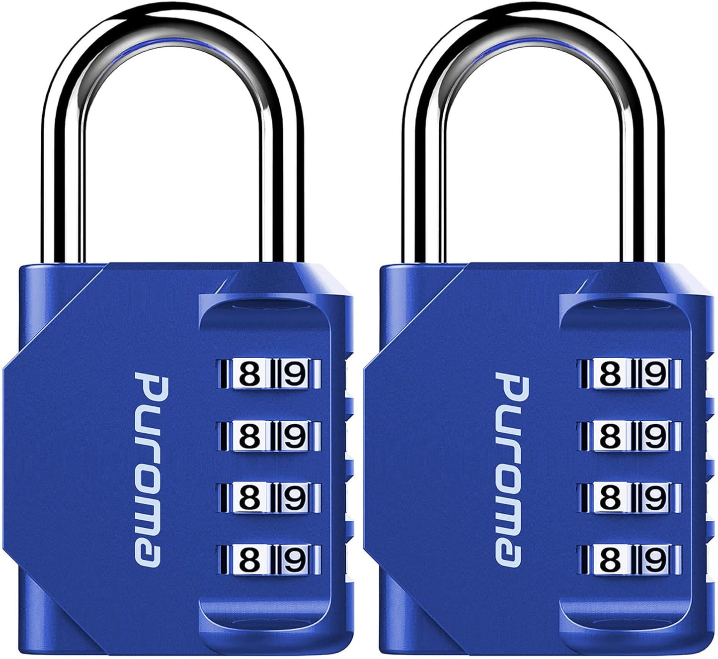 Puroma 2 Pack Combination Lock for Locker 4 Digit Outdoor Waterproof Padlock for School, Gym, Sports, Fence, Toolbox, Gate, Case, Outdoor, Hasp Storage (Black)