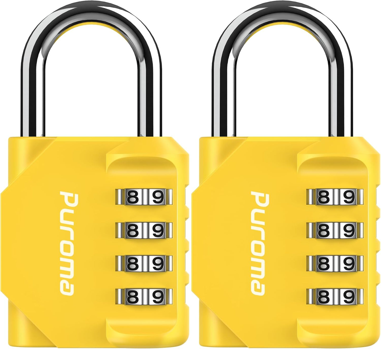 Puroma 2 Pack Combination Lock for Locker 4 Digit Outdoor Waterproof Padlock for School, Gym, Sports, Fence, Toolbox, Gate, Case, Outdoor, Hasp Storage (Black)