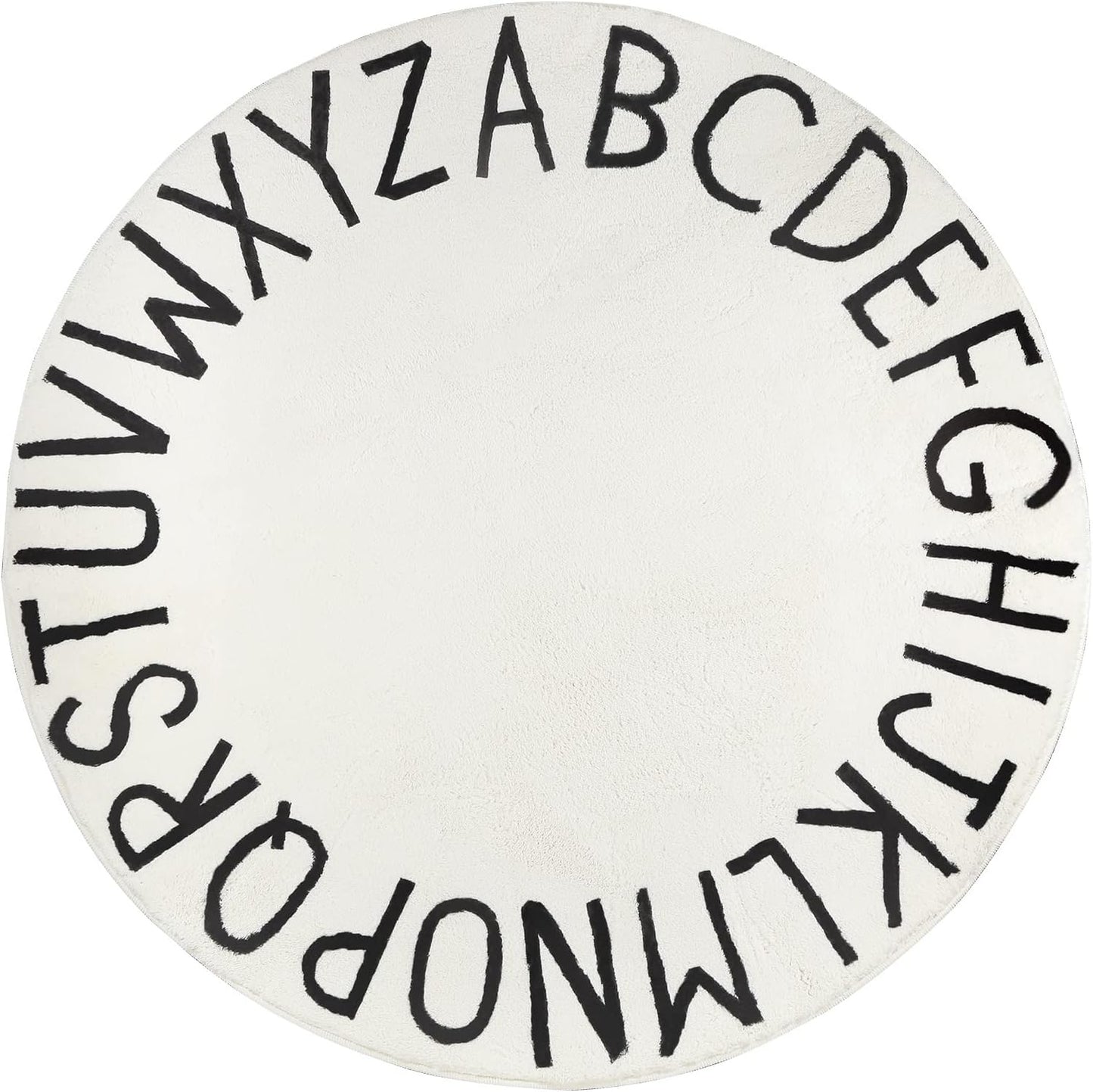 Topotdor Rainbow Round Kids Play Rug Alphabet Nursery Area Rug Extra Large Soft Crawling Play Mat for Children Toddlers Bedroom (40 inch, Multi Color)