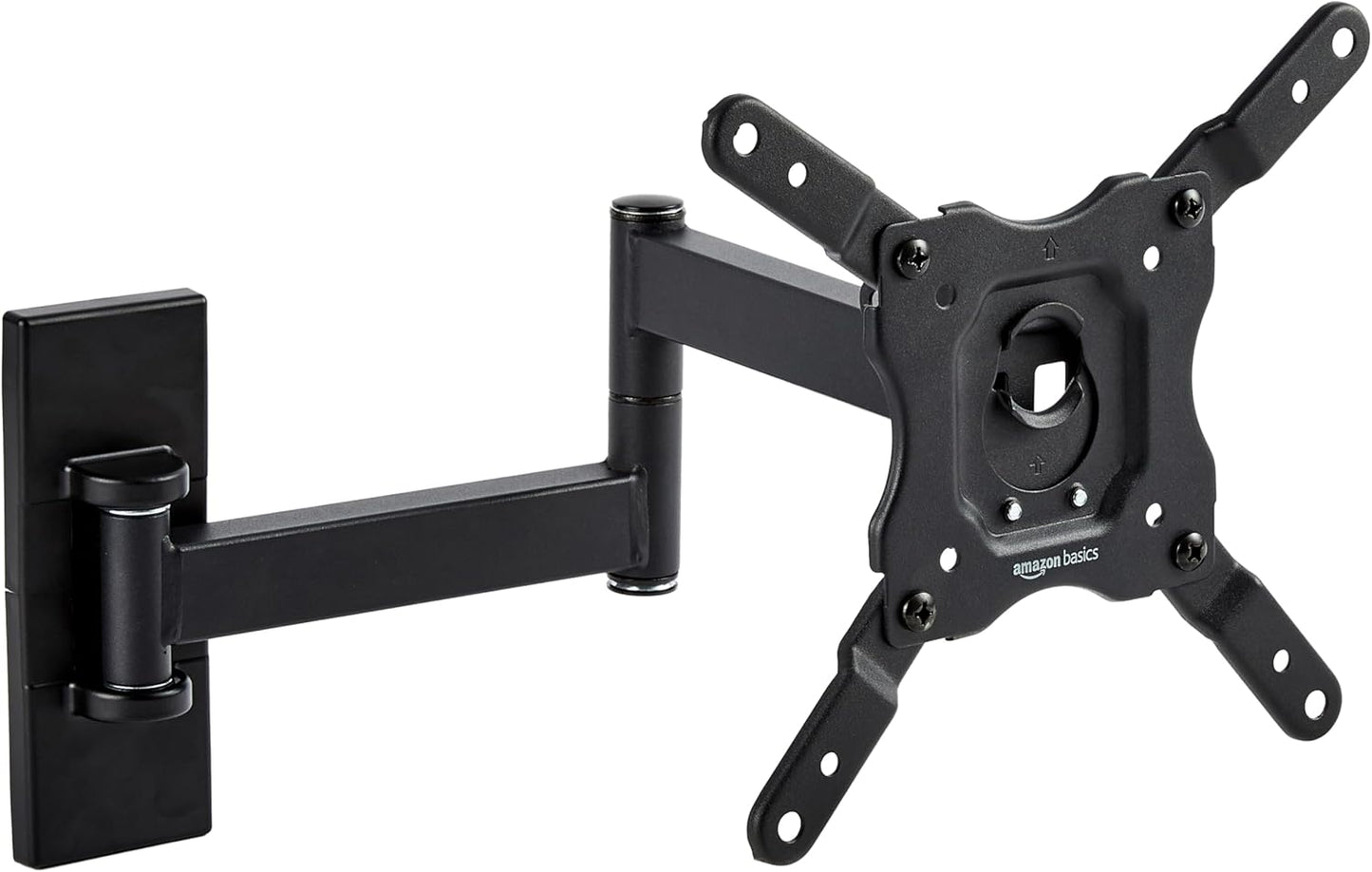 Amazon Basics Full Motion Articulating TV Wall Mount, with Swivel and Tilt, for 26" to 55" TVs and Flat Panels up to 80 Lbs, VESA Compatible, Black