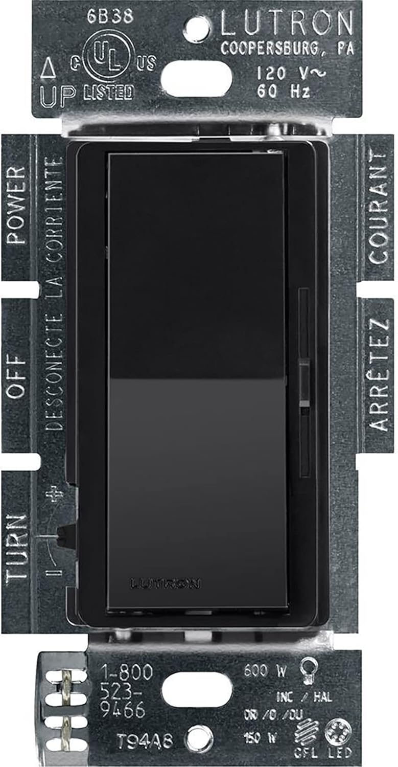 Lutron Diva LED+ Dimmer Light Switch for Dimmable LED, Halogen, and Incandescent Bulbs, 150 Watt, Single-Pole or 3-Way, DVCL-153P-WH, White