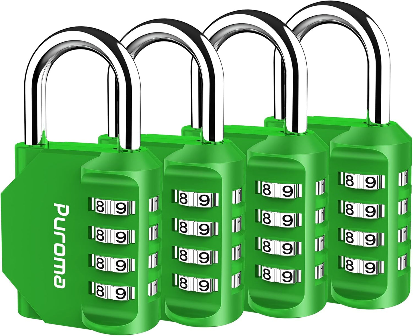 Puroma 2 Pack Combination Lock for Locker 4 Digit Outdoor Waterproof Padlock for School, Gym, Sports, Fence, Toolbox, Gate, Case, Outdoor, Hasp Storage (Black)