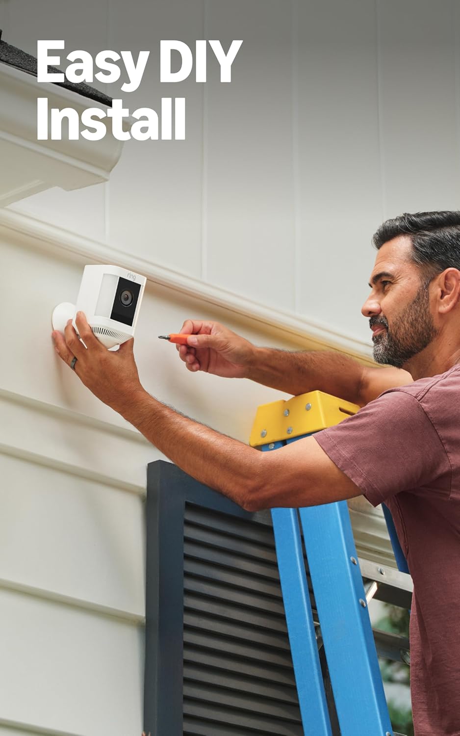 Ring Spotlight Cam Plus, Battery (newest model), Home or business security with HD video, Two-Way Talk, Color Night Vision, and Security Siren, White