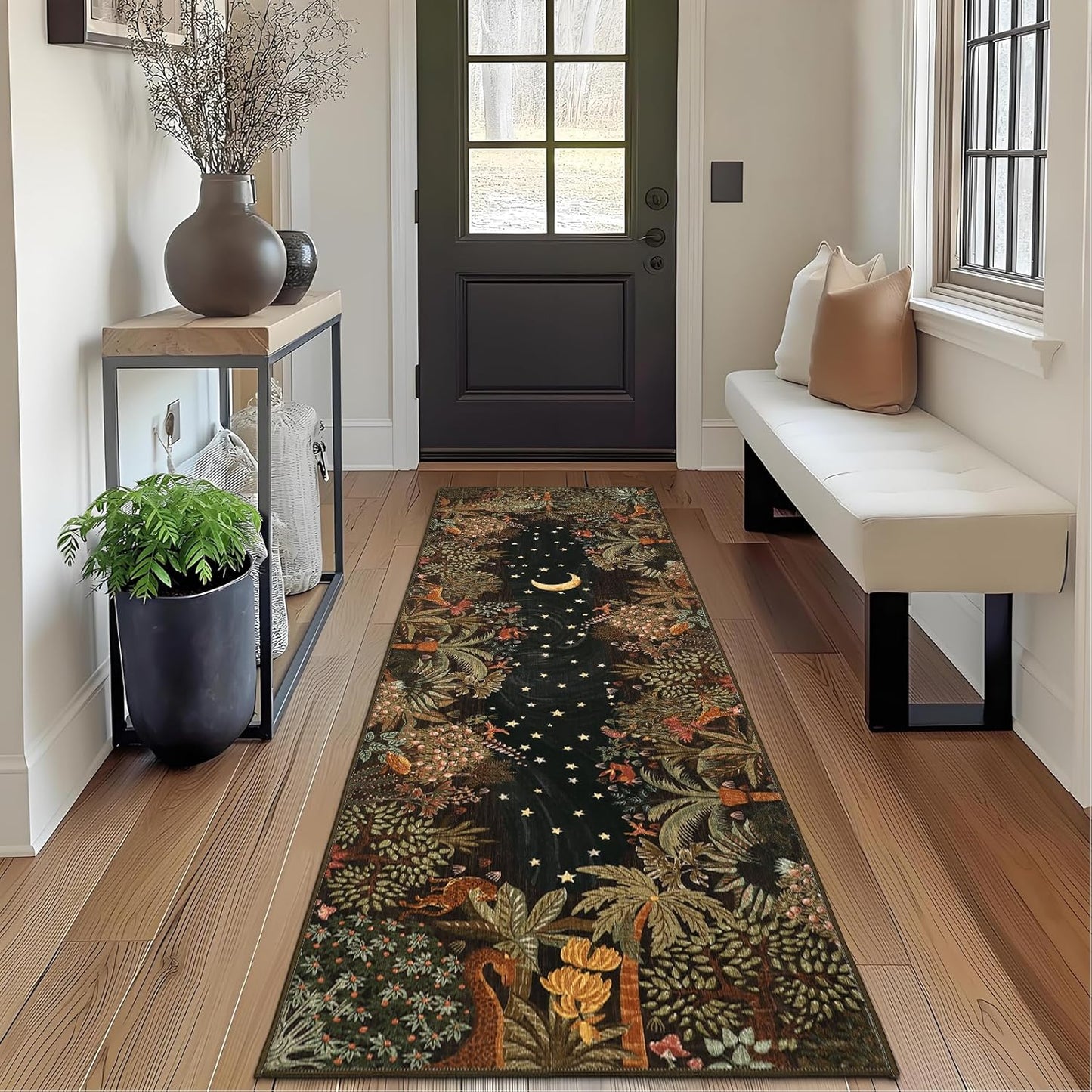 GarveeHome 4x6 Washable Area Rug for Kids Room, Jungle Animal Soft Bedroom Rug Non Slip Low Pile Small Carpet Stain Resistant Throw Rug for Bedside Playroom Classroom Office Dining Room