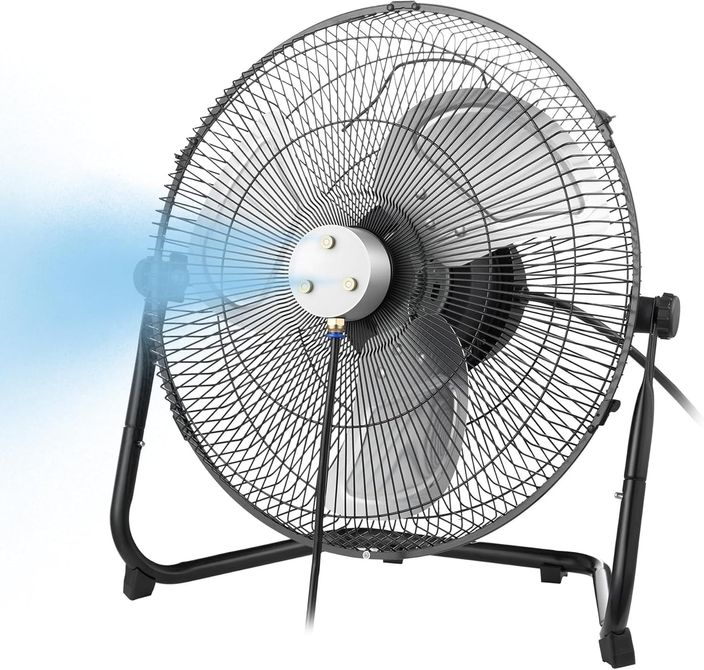 14" Misting Fan, Magnetic Misting Wall-Mounted Fans for Outside, Up to 26ft Cooling Mist, 2-in-1 Floor Industrial Fan Mister, 3-Speed, 180° Adjustable Tilt, Portable for Patio, Backyard