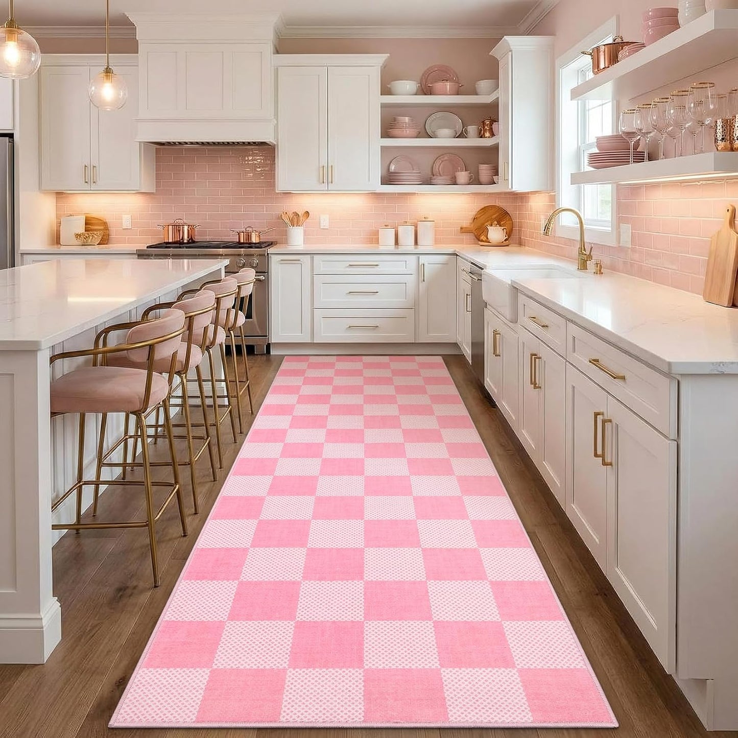 Checkered Sage Green 4x6 Washable Rug Geometric Diamond Dot Modern Soft Low-Pile Girls Small Rug for Bedroom Nursery Living Room Entryway Non-Slip TPE Backing