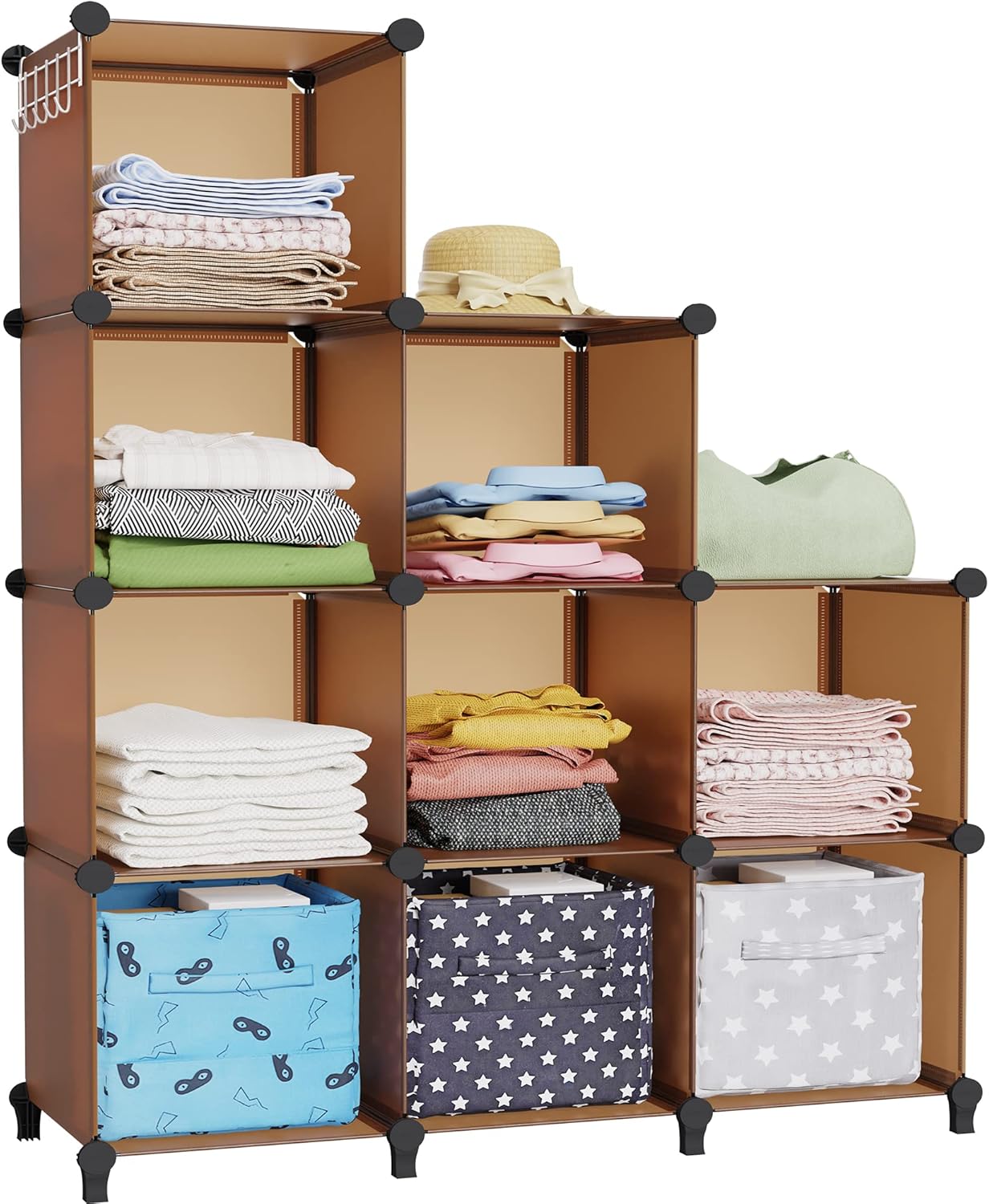 HOMIDEC Closet Organizers and Storage, 16 Cube Storage Organizer, Closet Organizer Bookshelf Cubes Shelves for Clothes, Bedroom, Kids Room, Bathroom, Wardrobe, Garment Racks, White