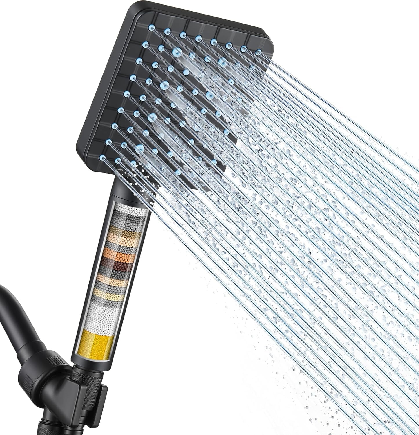 Cobbe Filtered Shower Head with Handheld, High Pressure 6 Spray Mode Showerhead with Filters, Water Softener Filters Beads for Hard Water - Remove Chlorine - Reduces Dry Itchy Skin, Chrome