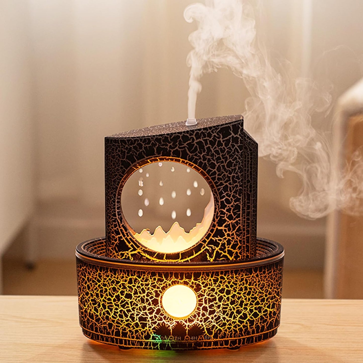 Raindrop Humidifiers for Bedroom,300ML Ultrasonic Small Humidifier, Aromatherapy Essential Oil Vaporizer, Essential Oil Diffuser with Atmosphere Light,Suitable for Bedroom, Hotel,Gym,Yoga Room