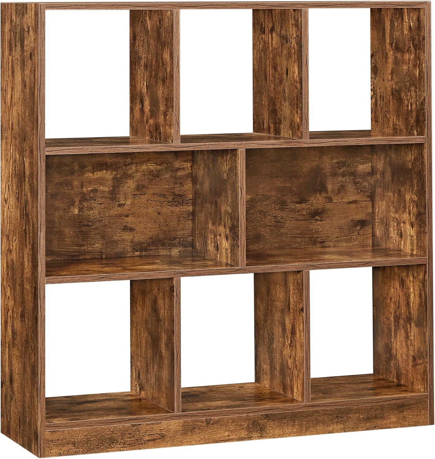 VASAGLE Bookcase, Bookshelf, Freestanding Storage Unit, 8 Open Compartments, Used Horizontally, Vertically, Upside Down, 11 x 35.4 x 39.4 Inches, for Living Room, Study, Office, Cloud White ULBC55WT