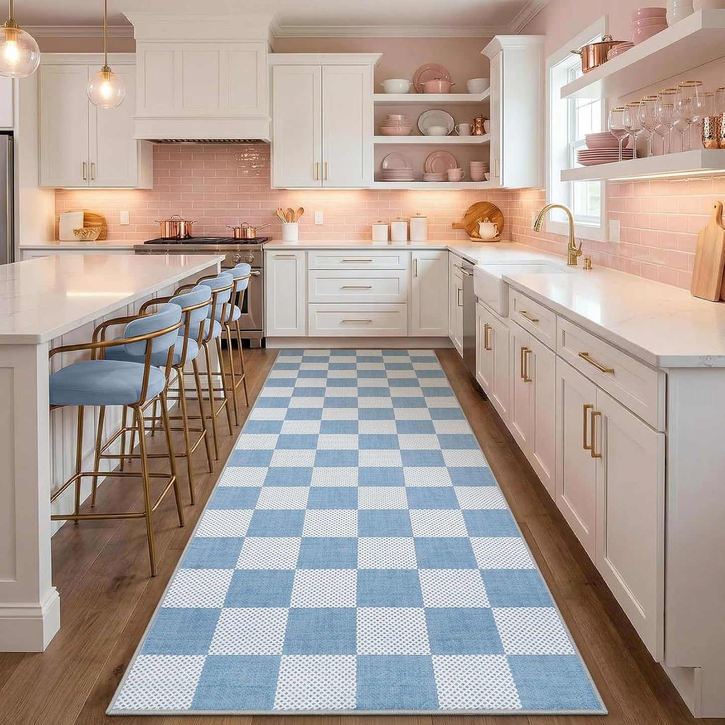 Checkered Sage Green 4x6 Washable Rug Geometric Diamond Dot Modern Soft Low-Pile Girls Small Rug for Bedroom Nursery Living Room Entryway Non-Slip TPE Backing