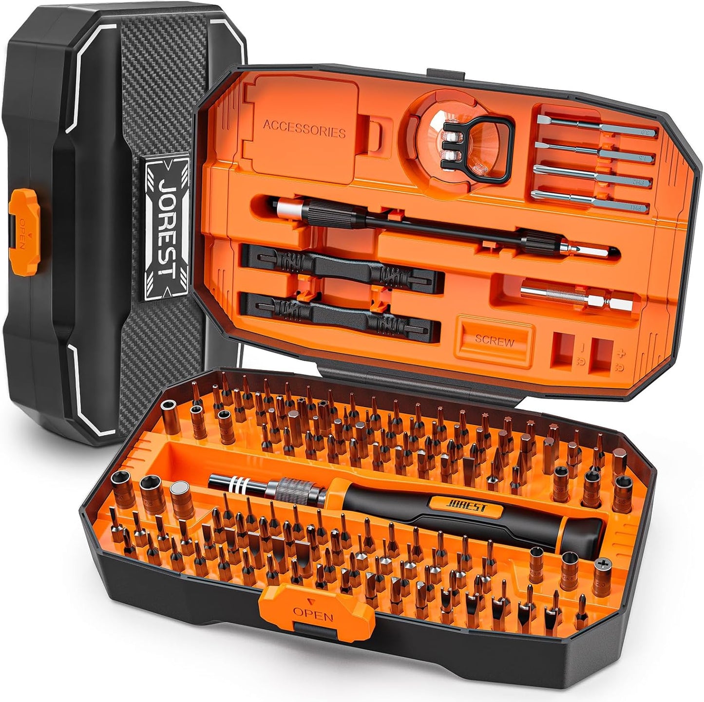 JOREST 40Pcs Small Precision Screwdriver Set with Torx Triwing Phillips, Mini Repair Tool Kit for Macbook, Computer, Laptop, PC, iPhone, PS5, Xbox, Switch, Glasses, Watch, Ring Doorbell, Electronics