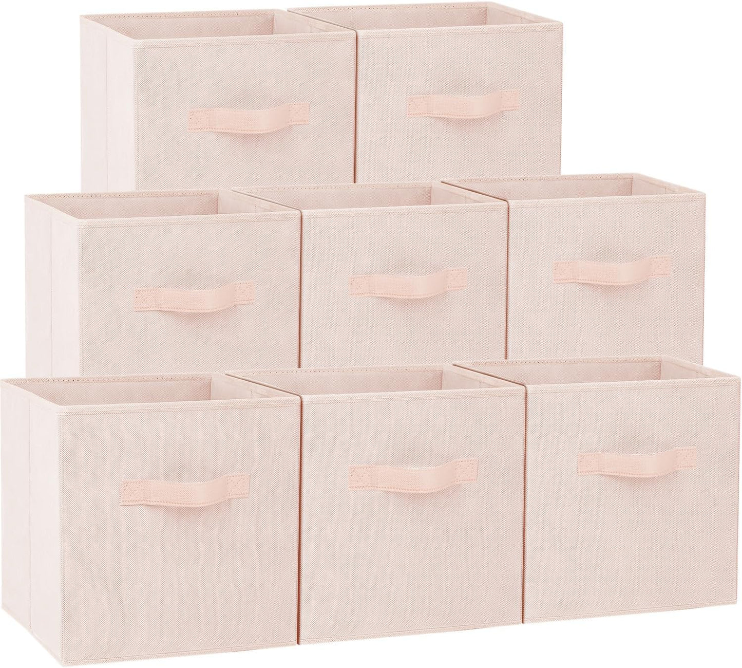 Criusia Storage Cubes - 11 Inch Heavy Duty Fabric Storage Bins for Shelves Closet Cube Organizer - 8 Pack Collapsible Cube Storage Bins Baskets for Clothes Blankets Toys - Nursery Organization (Beige)