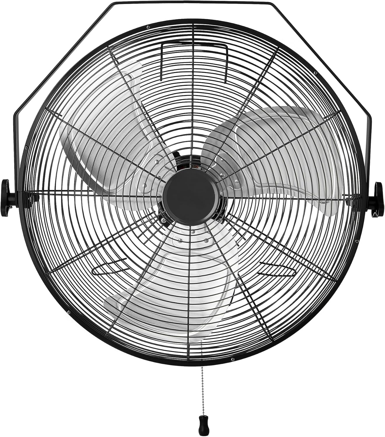 Amazon Basics 18" Outdoor Heavy-Duty Misting Fan, Wall-Mounted, Industrial, Waterproof (IP44), With Tilt Head, Metal Blades, Dual Ball Bearing Motor, 3 Speeds Up to 1550 RPM and 3781 CFM, Black