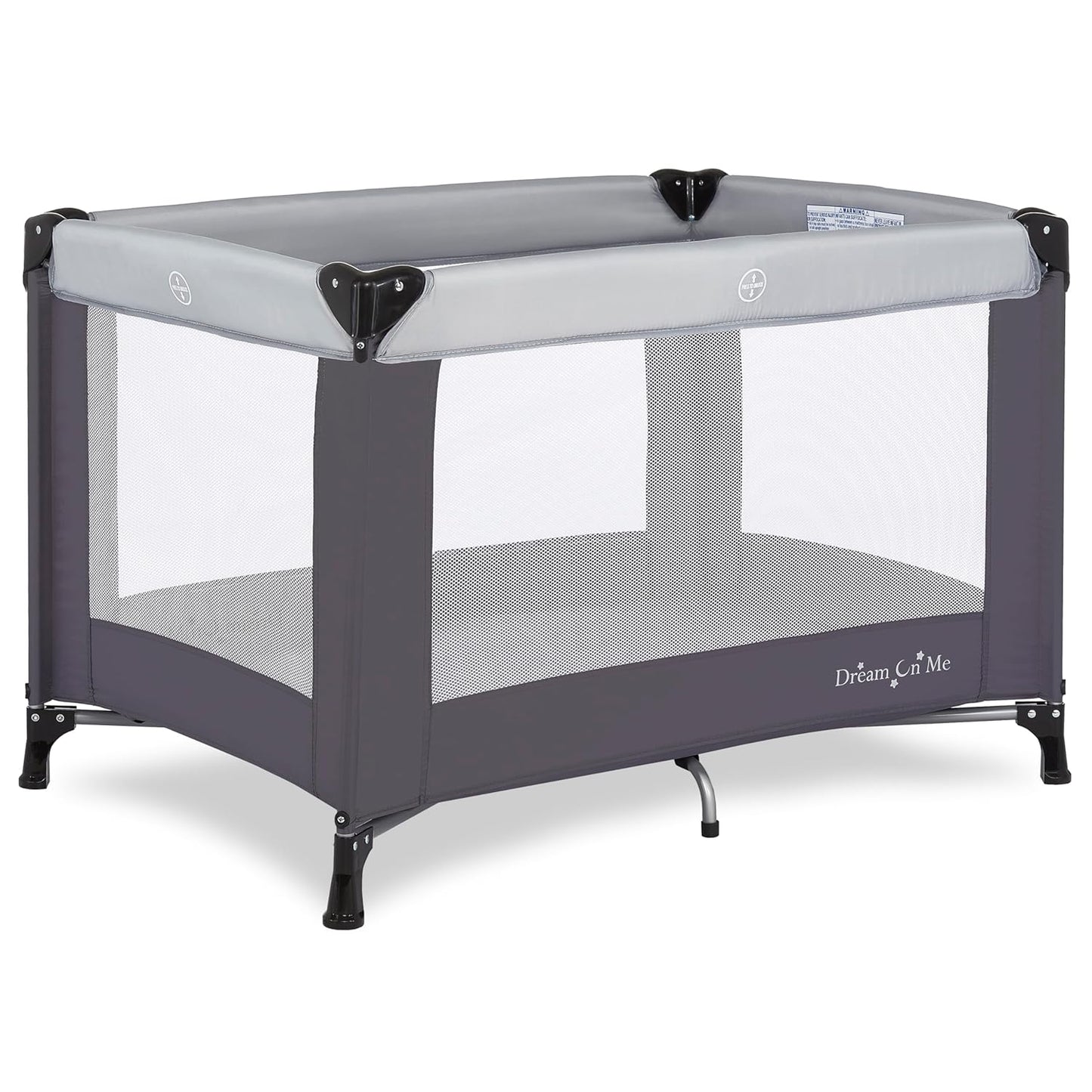 Dream On Me Nest Portable Playard in Black with Carrybag an Shoulder Strap, Lightweight, Packable and Easy Setup Baby Playard, Breathable Mesh Sides and Soft Fabric - Comes with a Removable Padded Mat