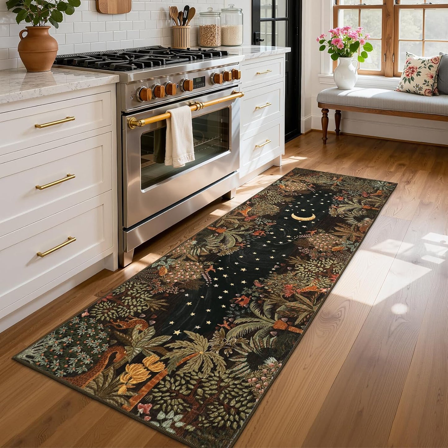 GarveeHome 4x6 Washable Area Rug for Kids Room, Jungle Animal Soft Bedroom Rug Non Slip Low Pile Small Carpet Stain Resistant Throw Rug for Bedside Playroom Classroom Office Dining Room