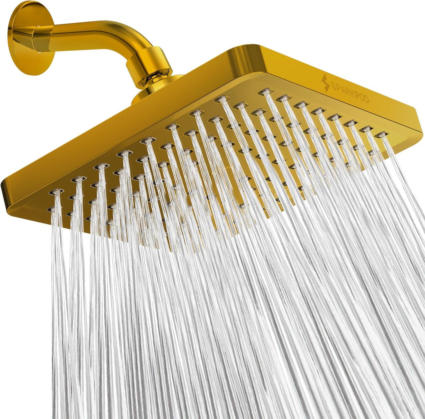SparkPod Shower Head - High Pressure Rain - Premium Quality Luxury Design - Easy Clean Adjustable Replacement for Your Bathroom Shower Heads (Luxury Polished Chrome, 6 Inch Round)