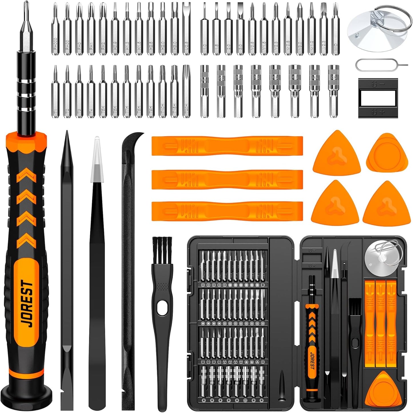 JOREST 40Pcs Small Precision Screwdriver Set with Torx Triwing Phillips, Mini Repair Tool Kit for Macbook, Computer, Laptop, PC, iPhone, PS5, Xbox, Switch, Glasses, Watch, Ring Doorbell, Electronics