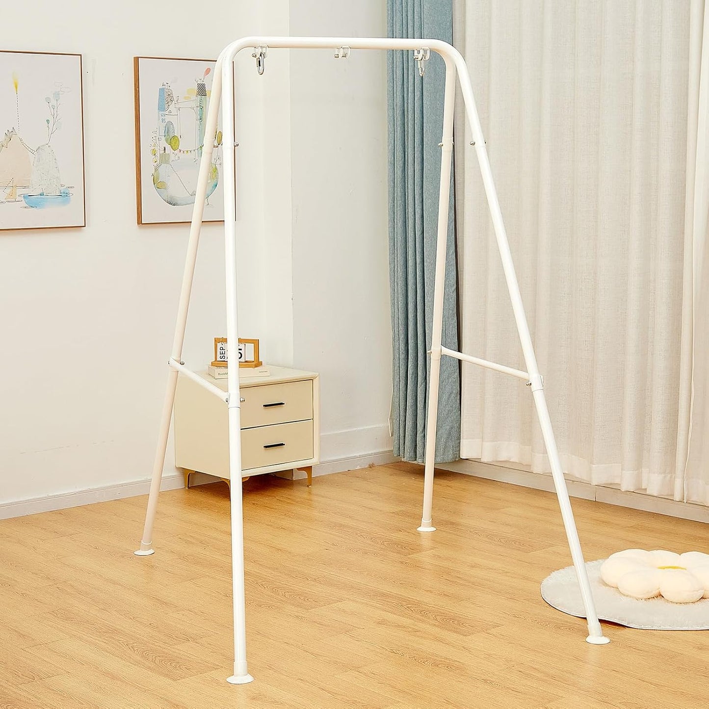 Hammock Chair Stand Only, Heavy Duty Foldable Hammock Stand, 300 lbs Capacity, Portable Hammock Frame for Indoor or Outdoor, Easy to Assemble & Store (Hammock Chair not Included)