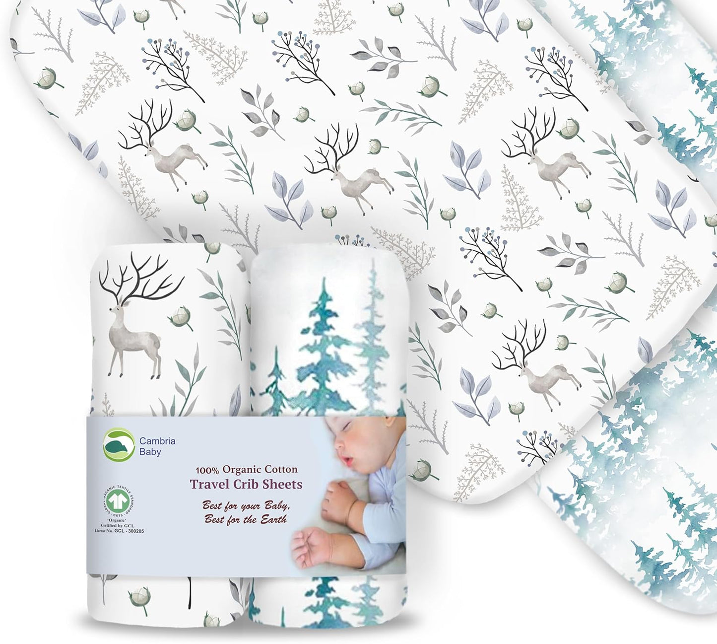 100% Organic Cotton Fitted Sheets Fit and are Compatible with Graco Pack n Play, Babyletto, Pamo Babe, Hiccapop, Dream on Me, Evenflo, Baby Trend Portable/Mini Crib/Playards. 2 Pk