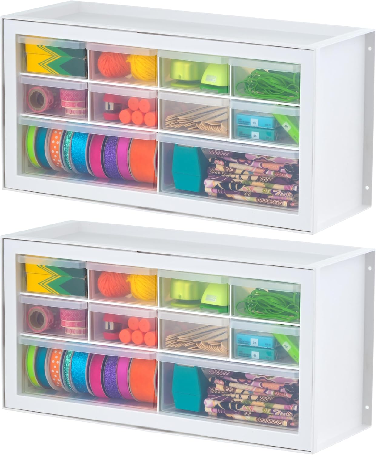 IRIS USA Small Parts Storage, Made in USA, Cabinet, 44-Drawer Organizer for Screws, Nuts, Bolts, Electronics, Hardware, Beads, Crafts, Building Bricks, Stackable Garage Storage – Black