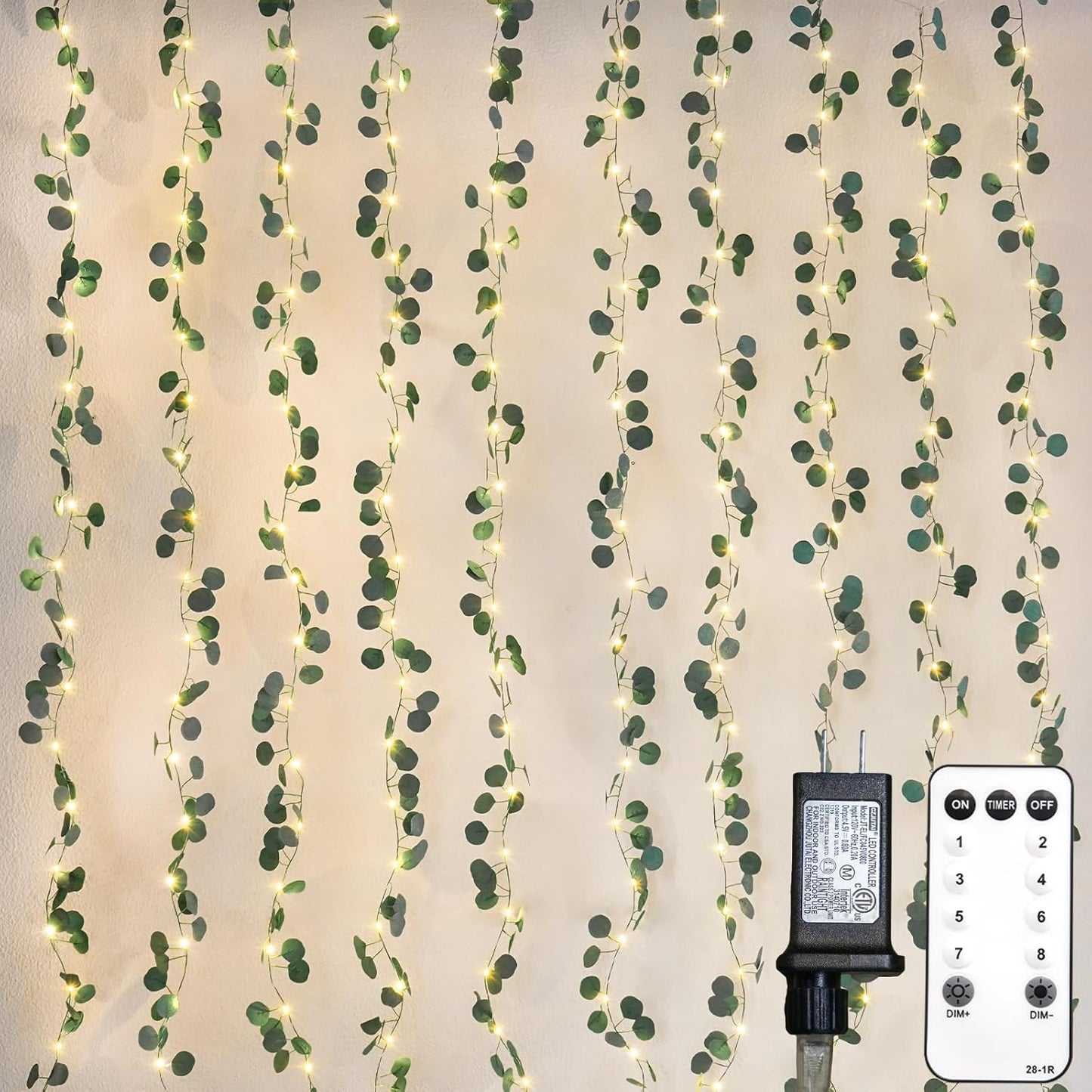 suddus Vines with Light for Bedroom, 200 LED Fairy Lights with Vines, Ivy Curtain Lights for Dorm, Wedding, Party, Wall, Indoor, Outdoor Decor, 6.5ft x 6.5ft