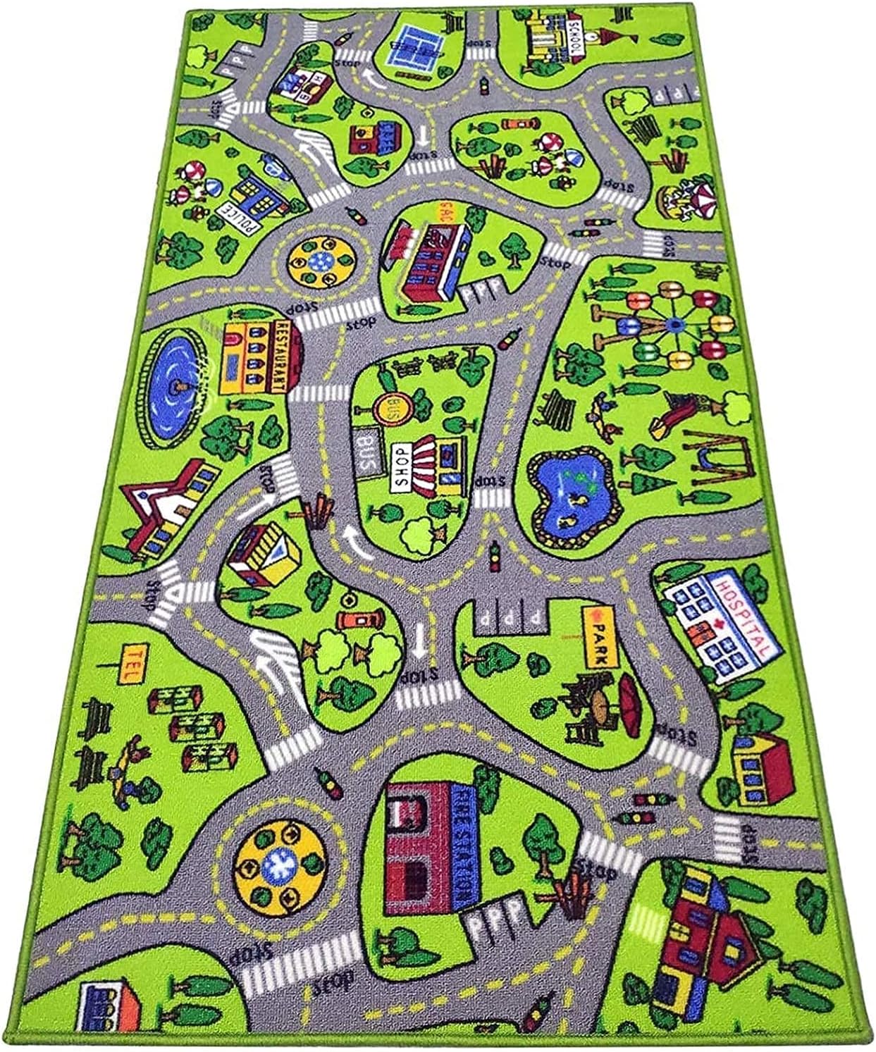 ToyVelt Carpet Playmat Kids Rug - Large 60” x 32” Educational City Road Traffic Mat for Kids Ages 3–12 - Preschool Rug & Play Room Carpet with Skid-Proof Backing - Bedroom & Playroom