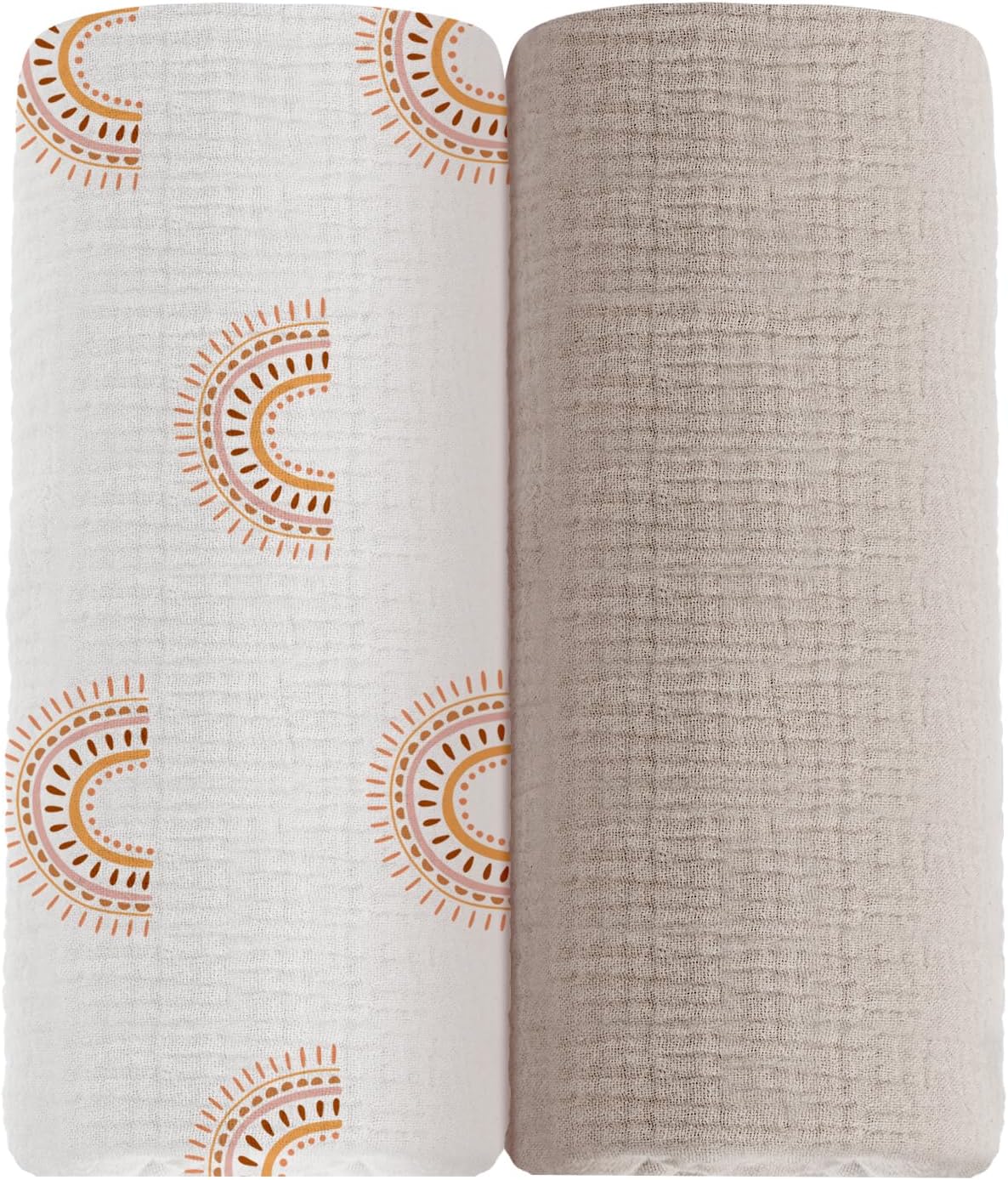 Muslin Ruffled Baby Blanket, Extra Large 52 x 52 Inches, Soft Breathable Cotton Crib Blanket for Newborn Infant Toddler (Hoppy Dreams-Ruffled, Printed)