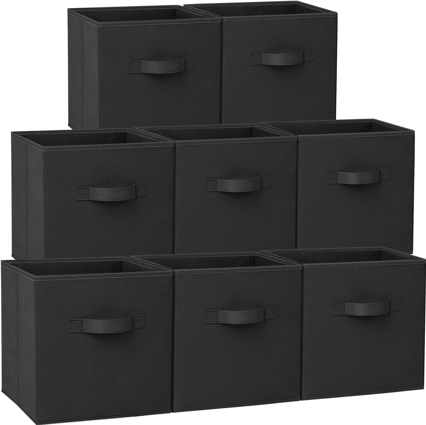 Criusia Storage Cubes - 11 Inch Heavy Duty Fabric Storage Bins for Shelves Closet Cube Organizer - 8 Pack Collapsible Cube Storage Bins Baskets for Clothes Blankets Toys - Nursery Organization (Beige)