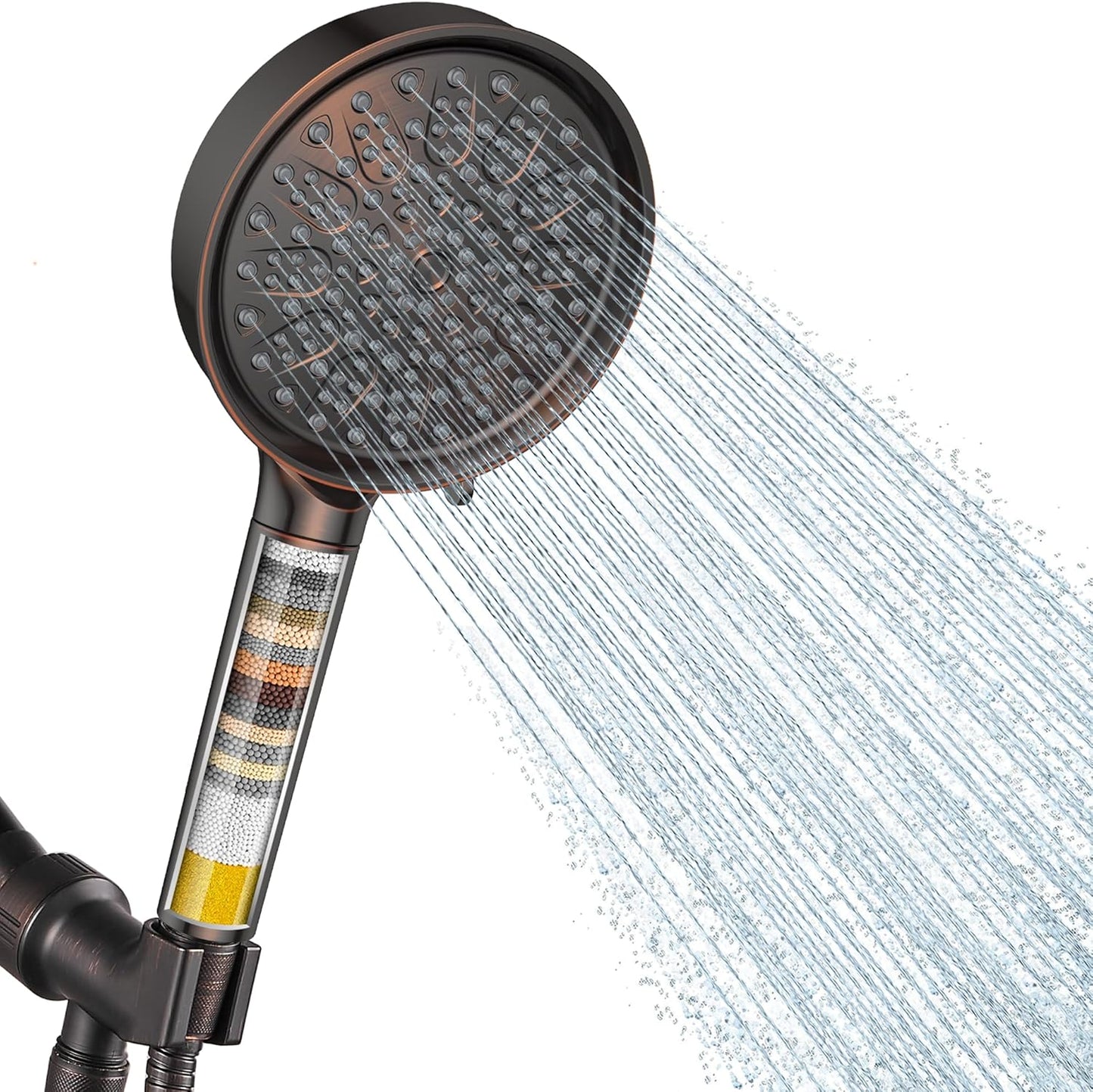 Cobbe Filtered Shower Head with Handheld, High Pressure 6 Spray Mode Showerhead with Filters, Water Softener Filters Beads for Hard Water - Remove Chlorine - Reduces Dry Itchy Skin, Chrome