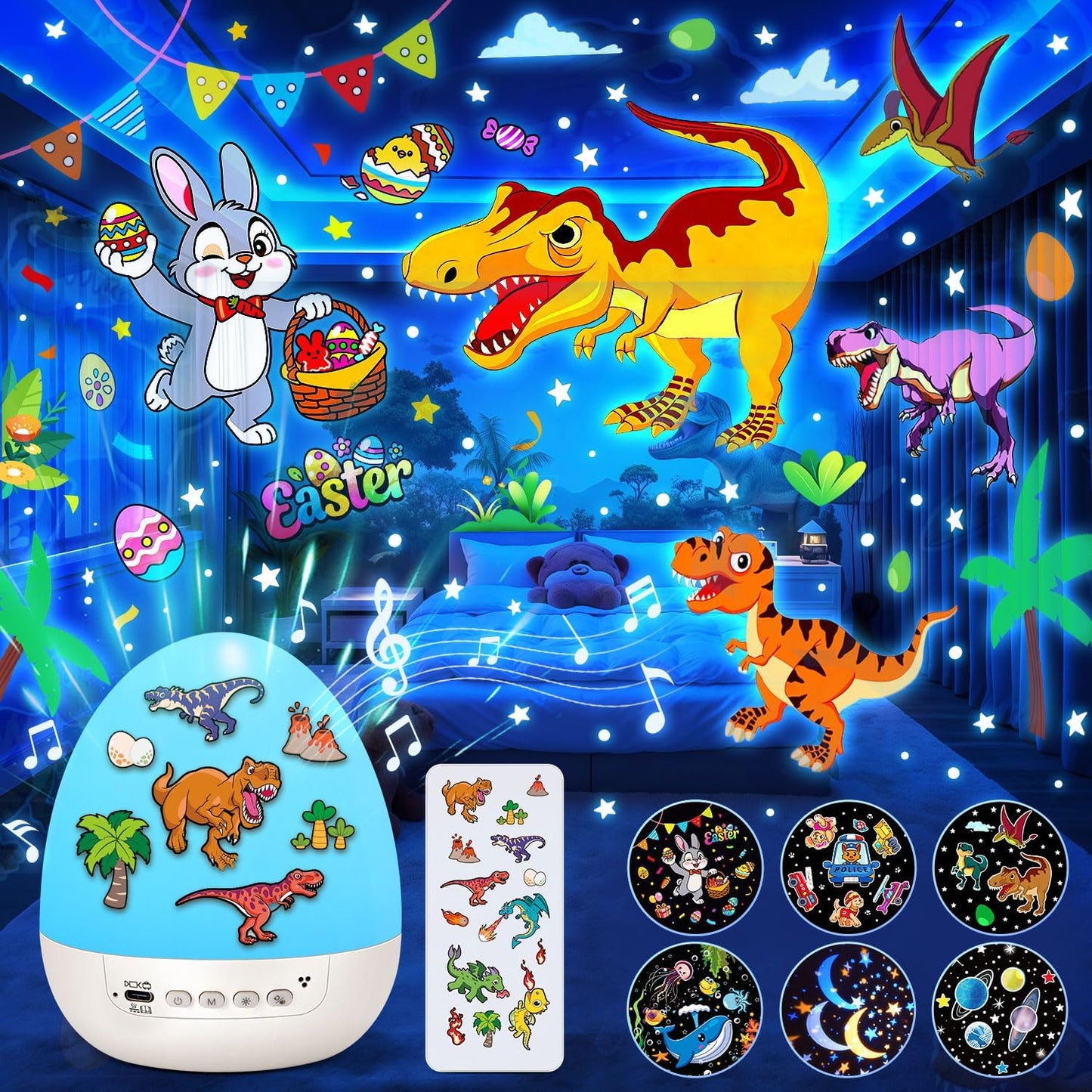 Pikoy Unicorn Toys for Girls Gifts, 15 Films+15 Lullaby Sound Machine for Kids Night Light Projector, Remote+Rechargeable Night Light for Kids Gifts, 360 °Rotation Princess Mermaid Toddler Girl Toys